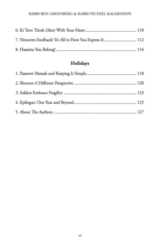 Table of Contents Page 4 - Torah and Tech chapter listings